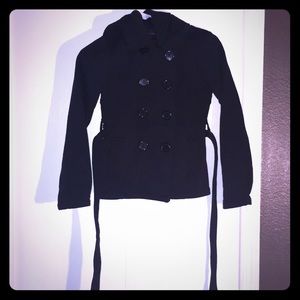 This cute all black peacoat size 10/12 good cond!